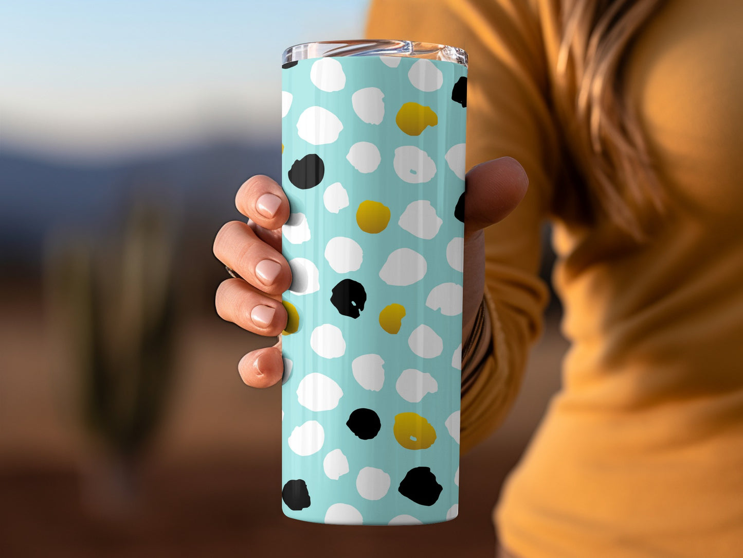 Colorful Polka Dot Design Travel Tumbler Beverage Holder