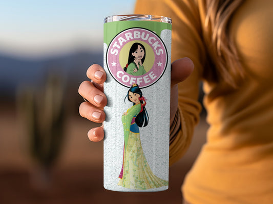 Mulan Starbucks Coffee Design Tumbler 16 Oz