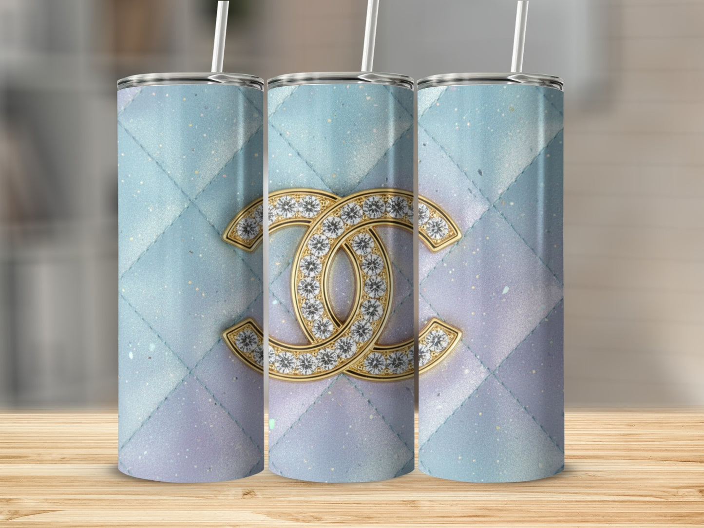 Iconic Quilted Pattern Bling Logo Tumbler