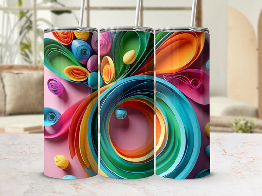 Vibrant Abstract Rolled Paper Art Colorful Swirls product type