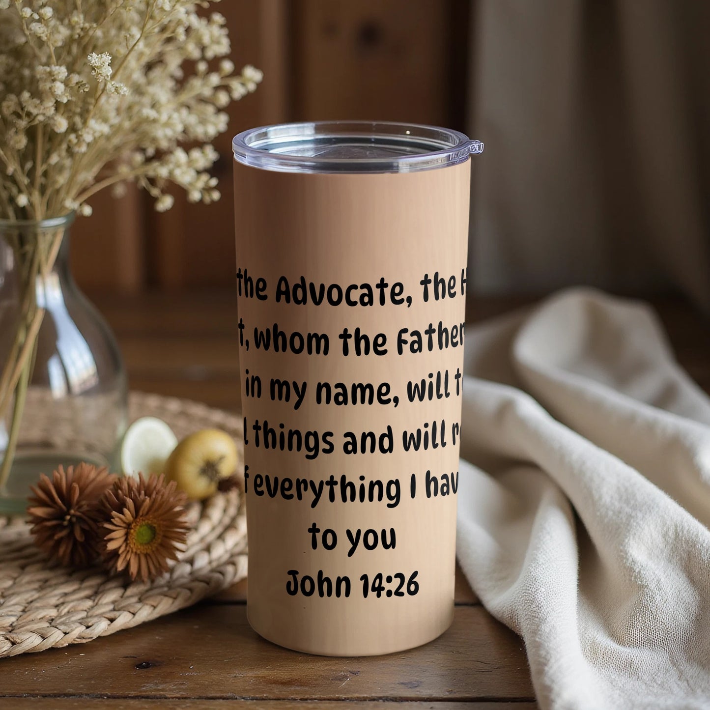 Bible Verse John 14:26 Insulated Travel Tumbler