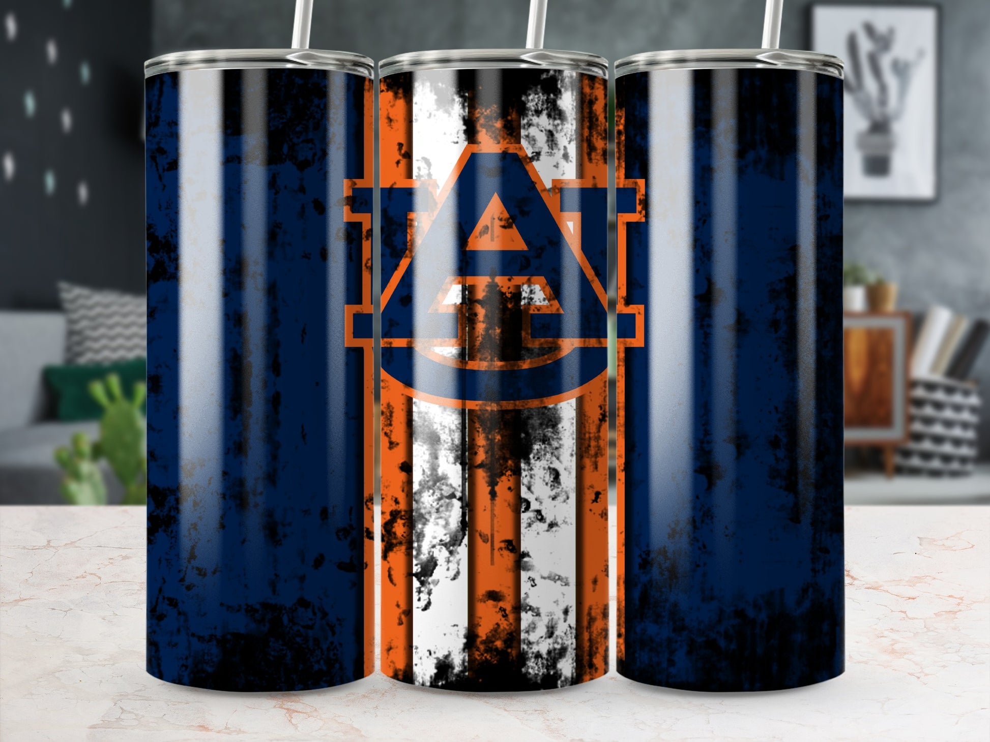 Auburn University Striped Design Tumbler Cup
