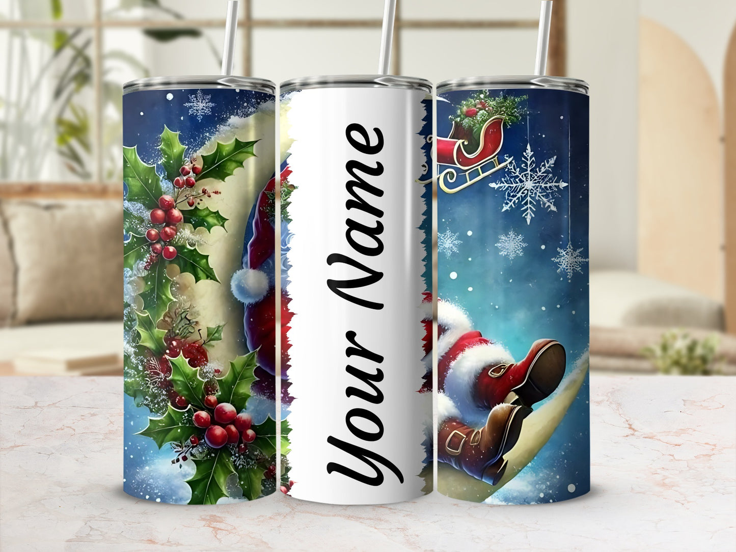 Personalized Christmas Themed Holiday Tumbler Cup