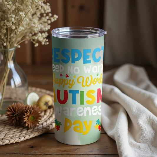 Autism Awareness Day Colorful Respect Message Cup