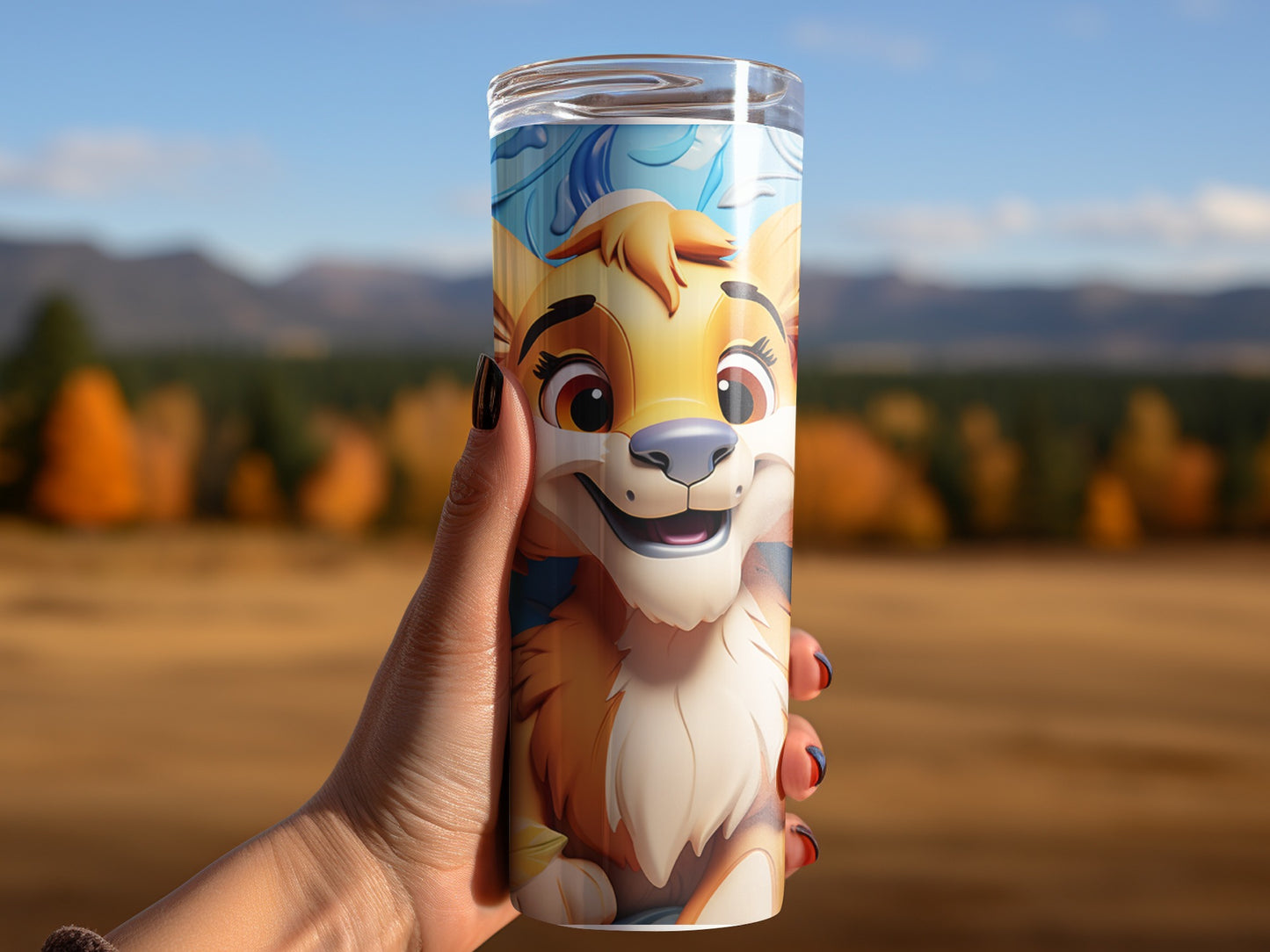 Cute Cartoon Dog Design Travel Coffee Mug