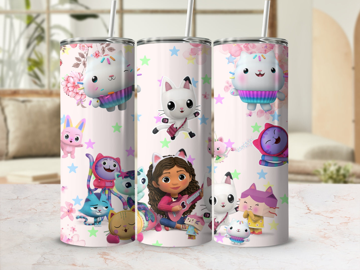 Gabby's Dollhouse Cartoon Characters Art Tumbler
