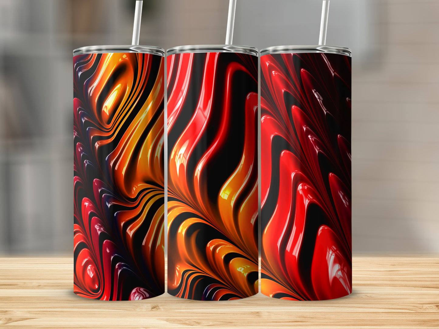 Glossy Fiery Abstract Swirl Vibrant Color Pattern product type