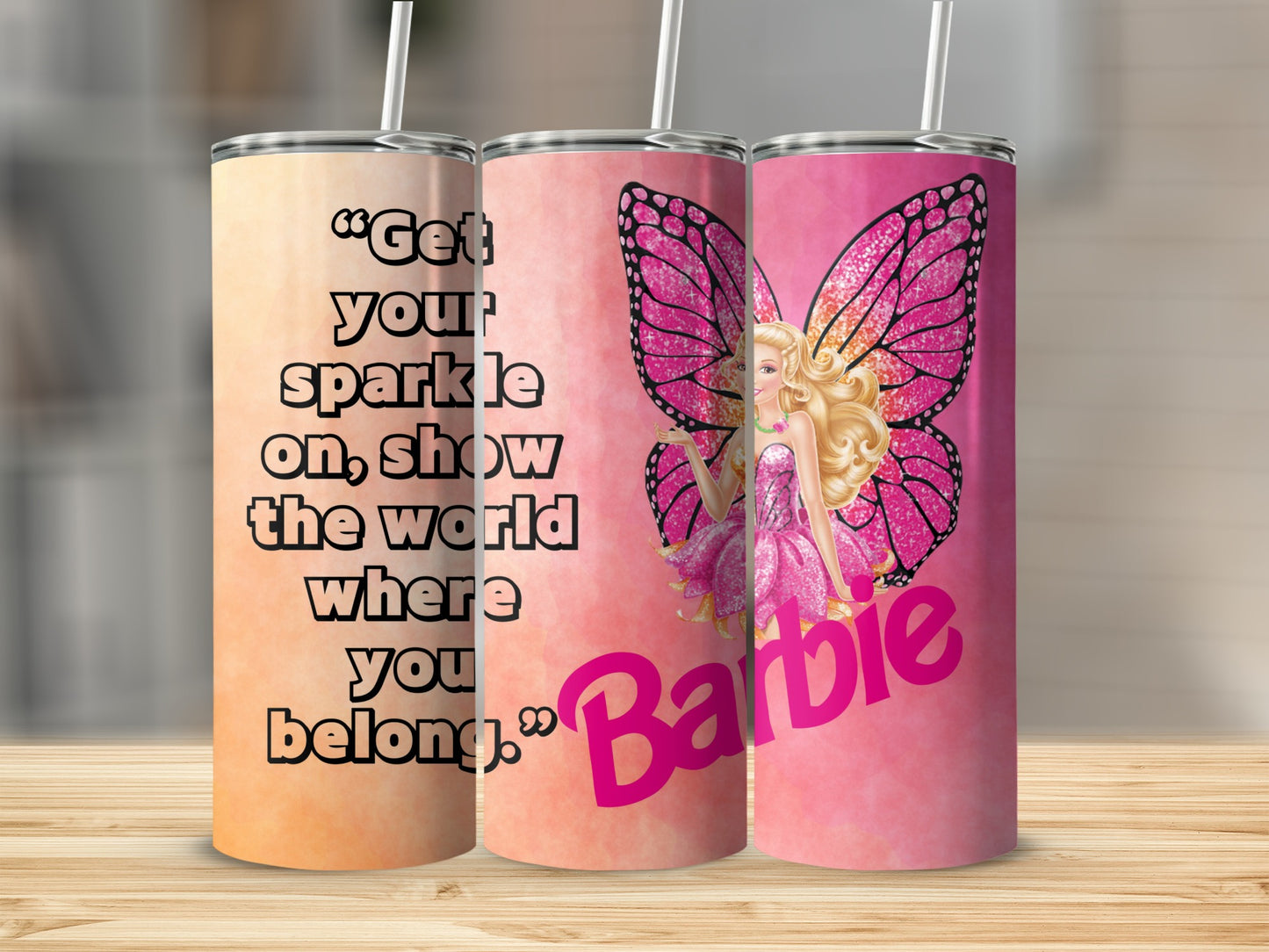 Get Your Sparkle On Barbie with Wings Tumblers