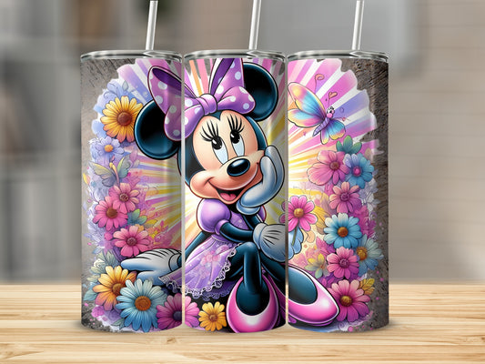 Cute Cartoon Character Design Tumbler with Straw