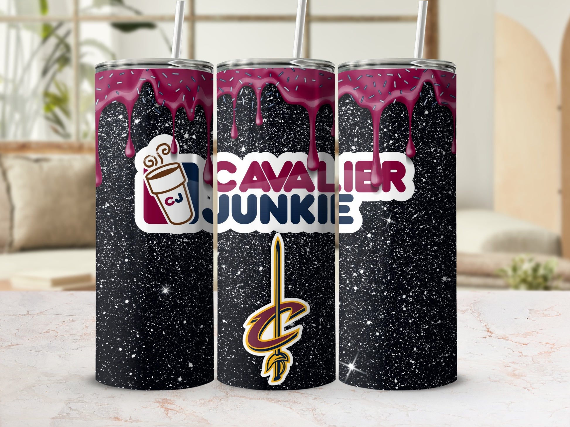 Cavalier Junkie Stylish Sparkle Design Tumbler Cup