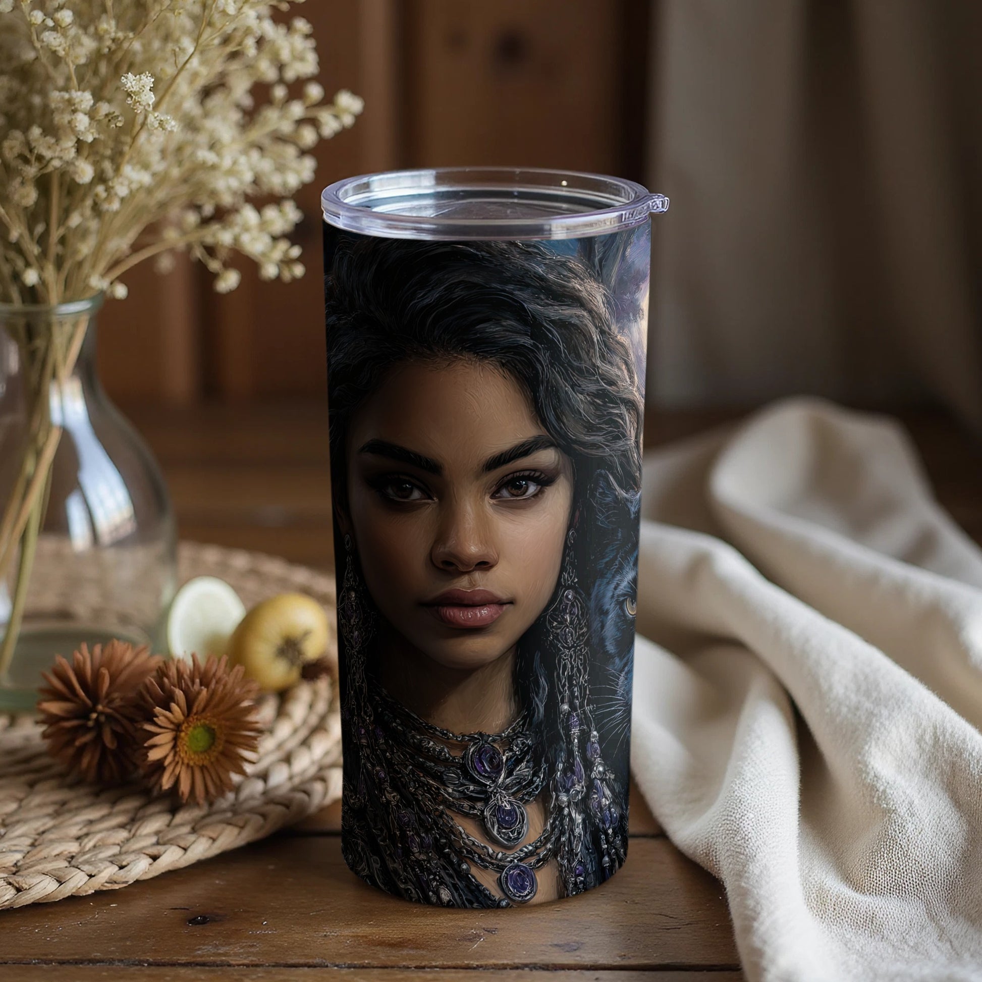 Artistic Portrait Tumbler for Unique Drink Experience