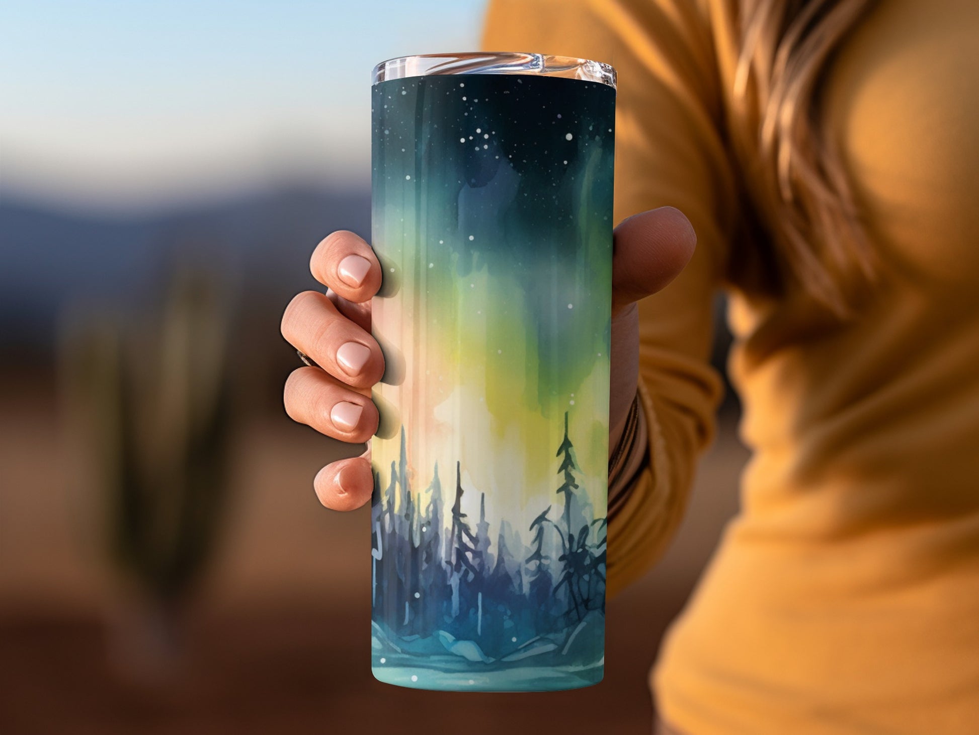 Northern Lights Forest Design Insulated Tumbler