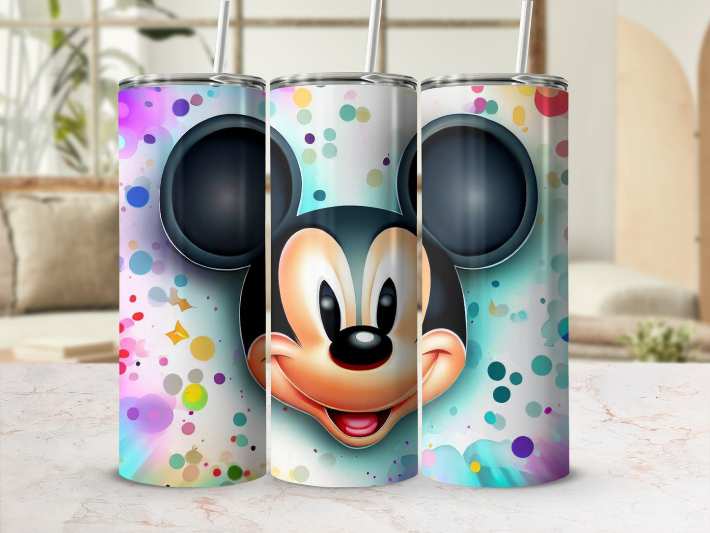 Trendy Colorful Mickey Mouse Stainless Steel Tumbler