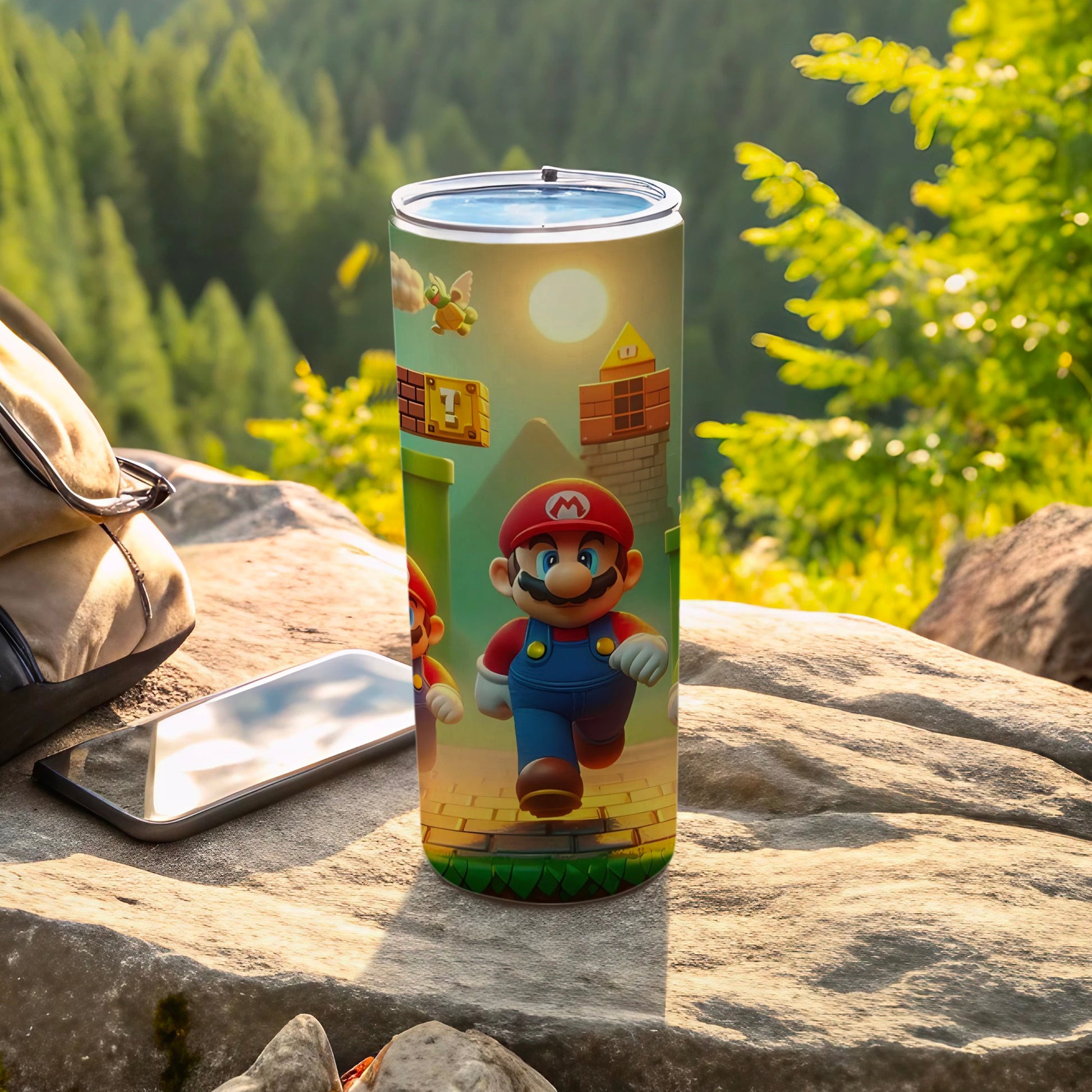 Adventure Themed Mario Gaming Tumbler with Lid