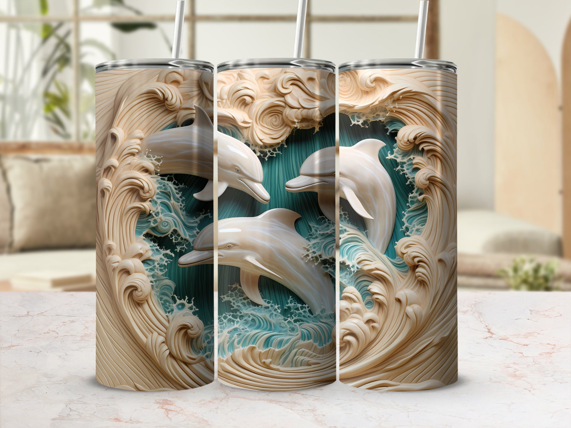 Sculpted Dolphin Ocean Wave Tumbler product type
Dolphin tumbler
Ocean waves
Sculpted design
Marine life
Sea creatures
Artistic tumbler
Animal themed
Nature inspired
Aqua blue
Carved look
Elegant drinkware
Beach vibe
Coastal living
Summer accessory
Water design
Tumbler cup
Insulated tumbler
Wildlife art
Relief carving
Beautiful gift