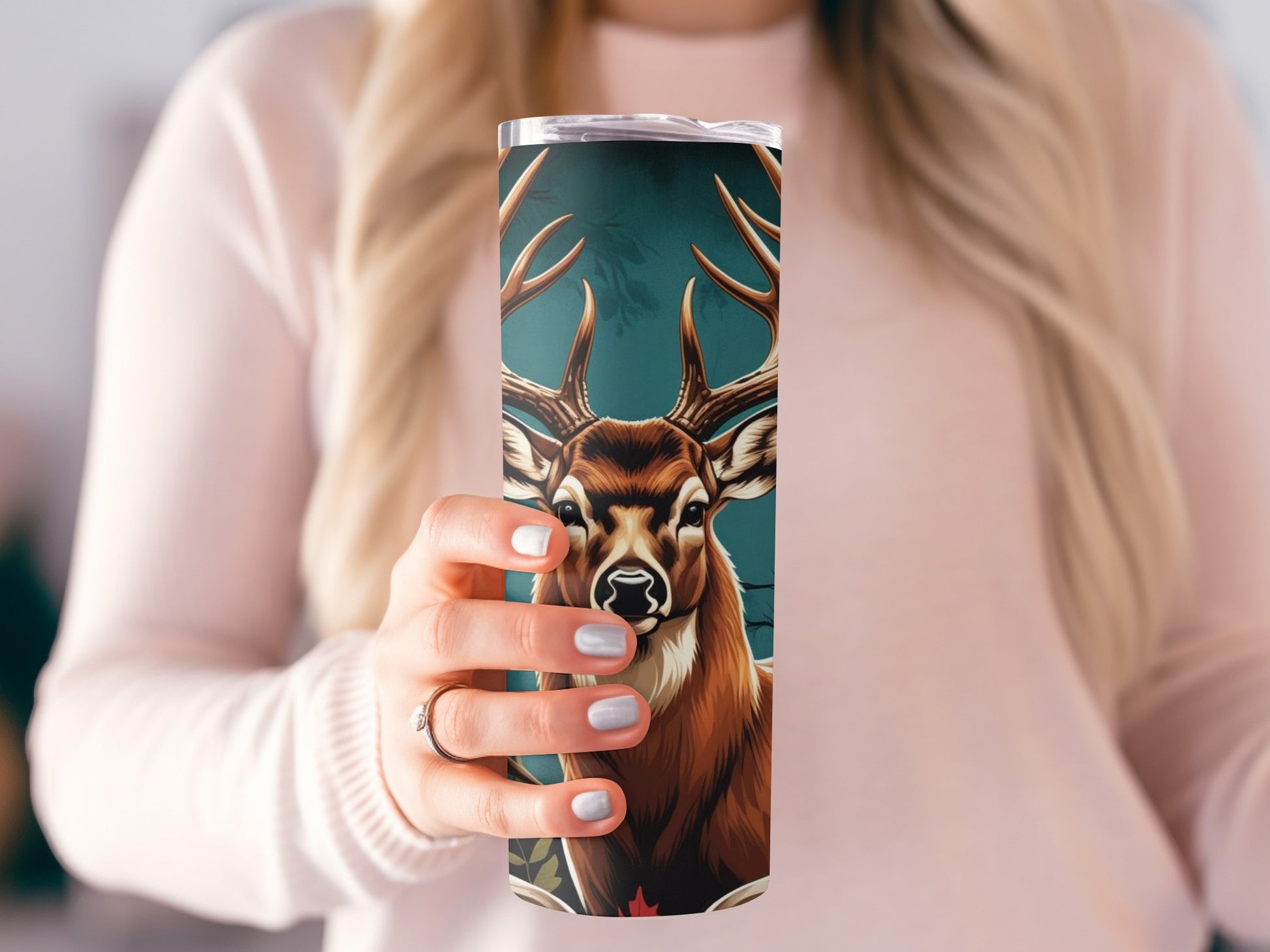 Deer Art Insulated Tumbler for Outdoor Enthusiasts
