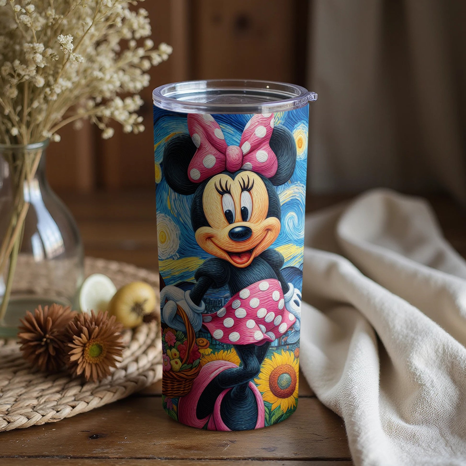 Minnie Mouse in Floral Garden Illustrated Tumbler