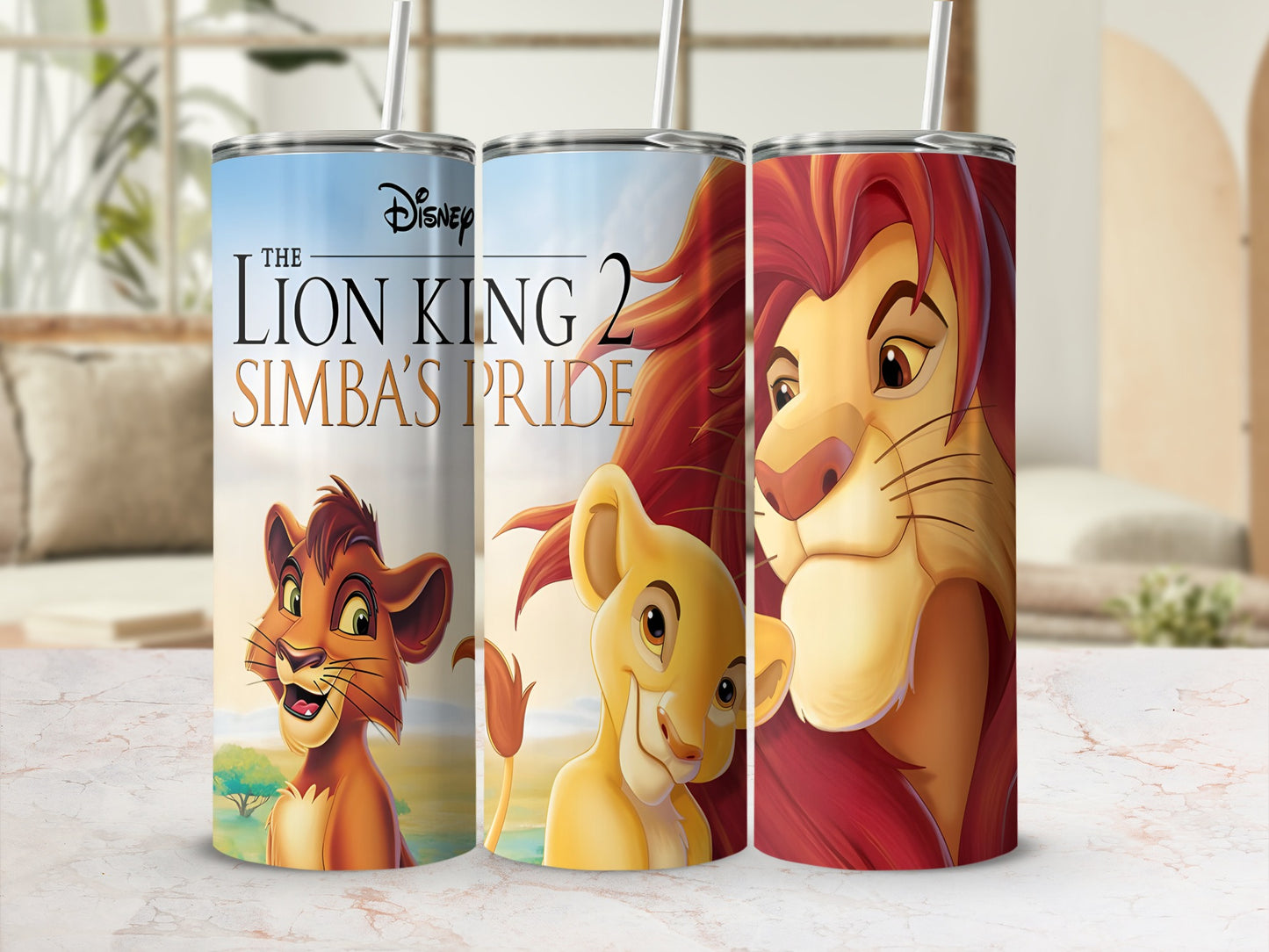 The Lion King 2 Simba's Pride tumbler featuring Simba and Kiara.