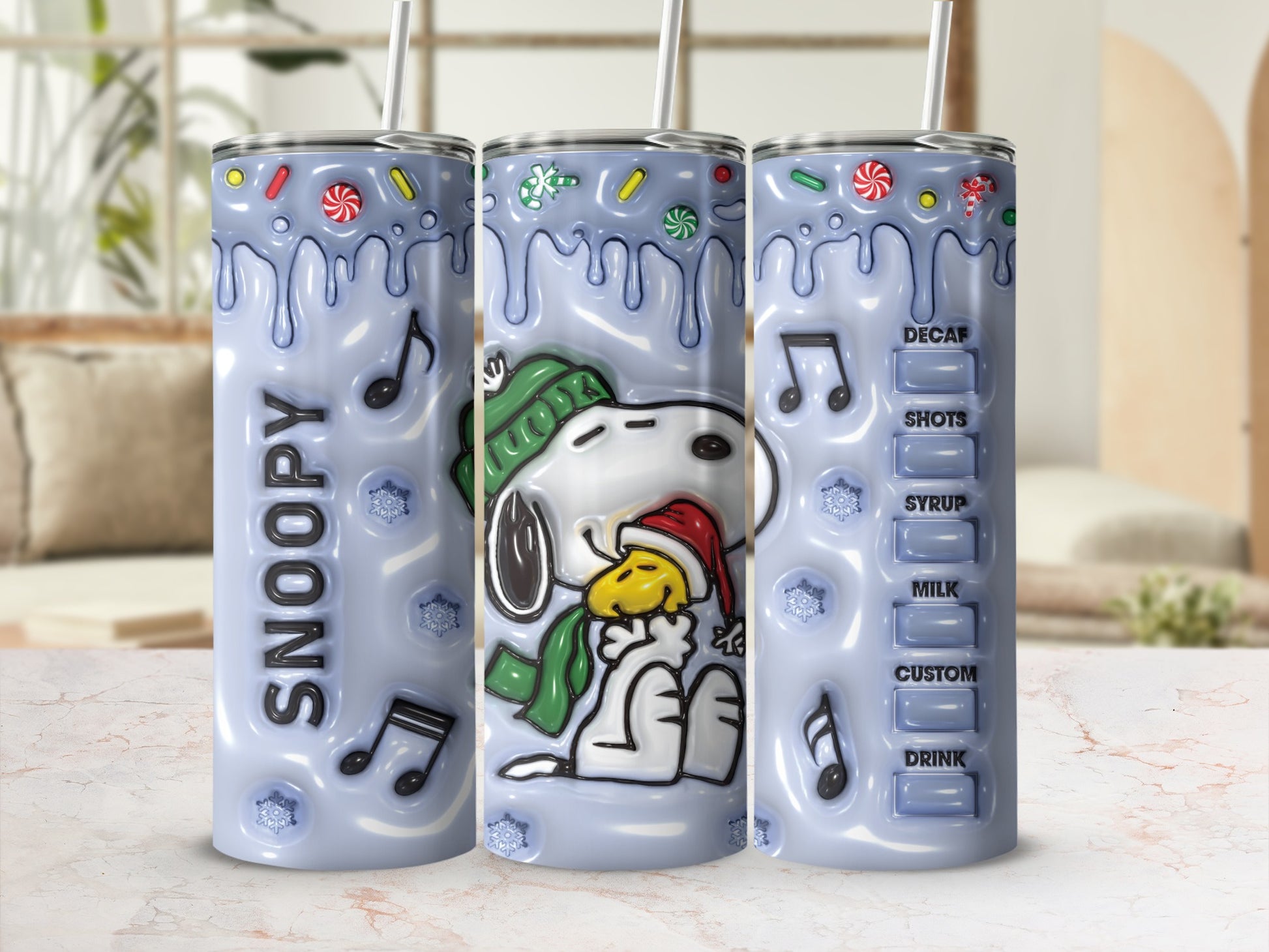 Snoopy Holiday Theme Insulated Tumbler for Drinks