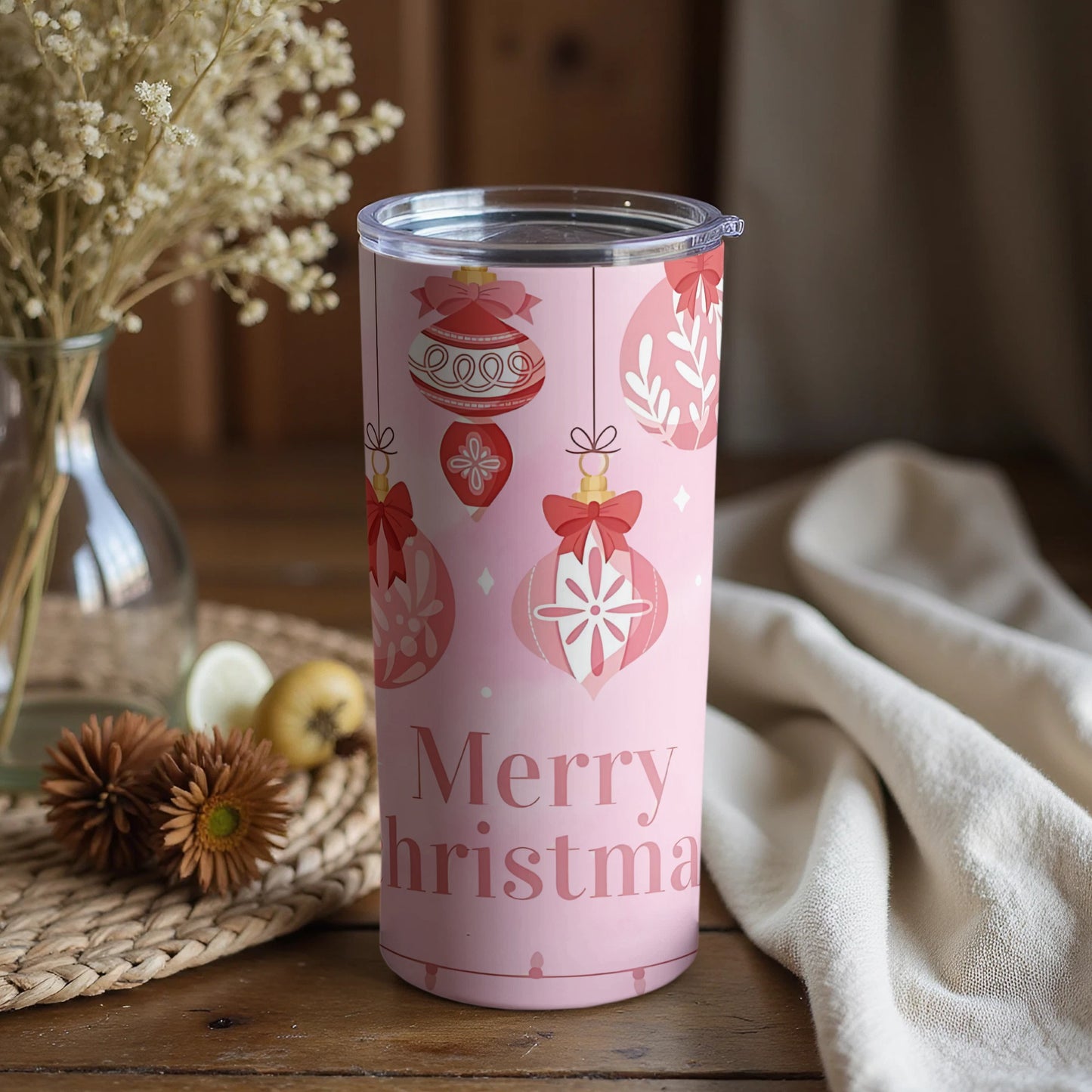 Merry Christmas Ornaments Tumbler for Festive Drinks