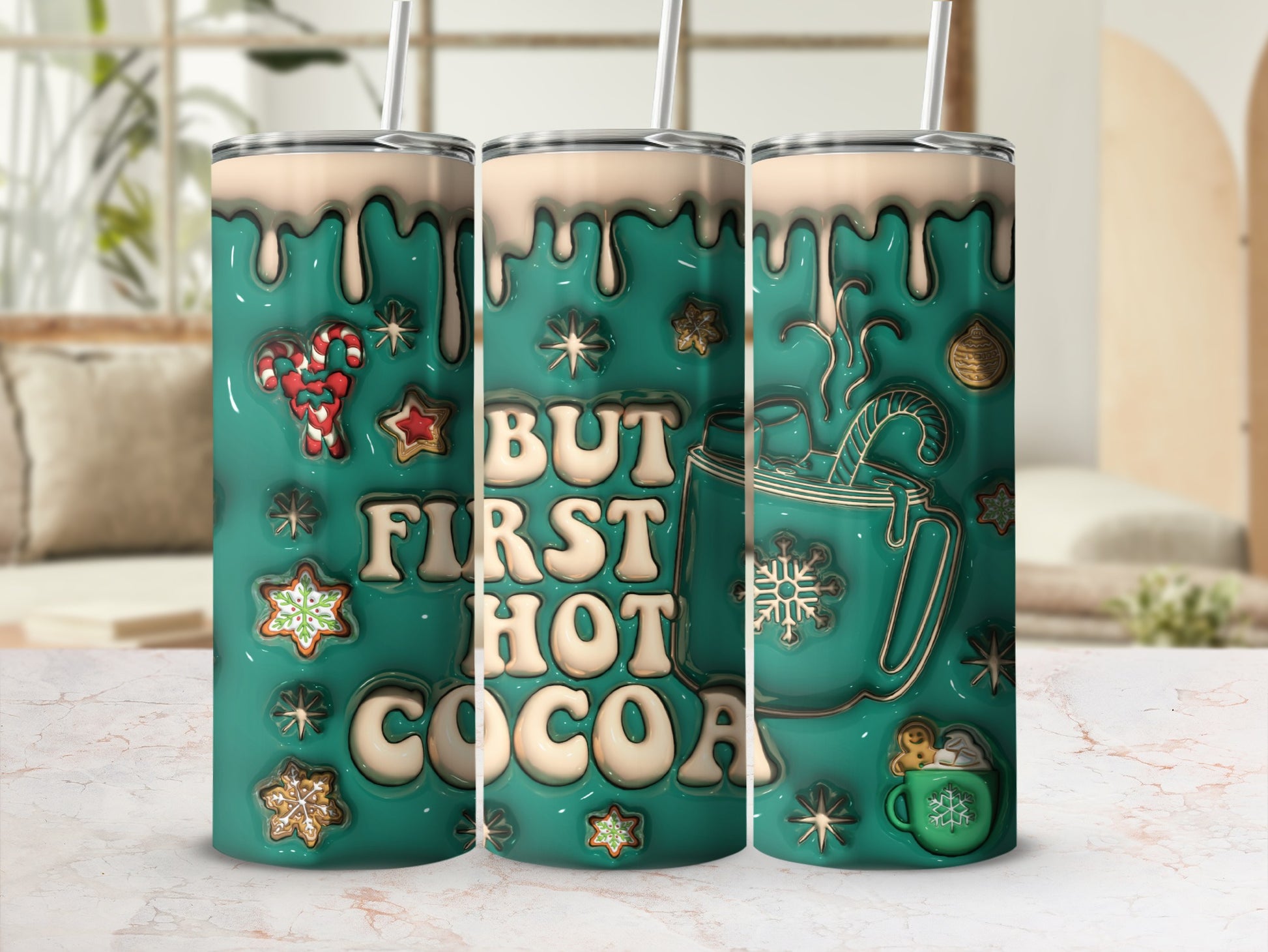 But First Hot Cocoa Festive Holiday Drinkware Tumbler