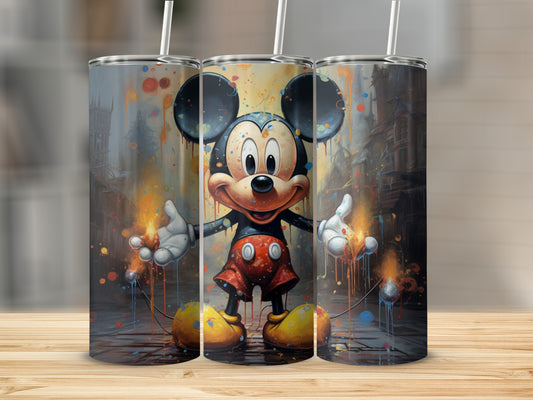 Mickey Mouse Colorful Urban Art Tumbler Design