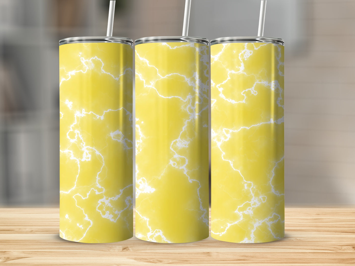 Electric Yellow Thunderstorm High Quality Print Tumblers