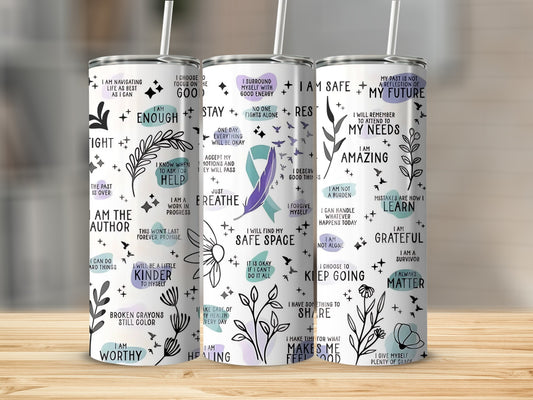 Inspirational Quotes Print Skinny Tumblers product