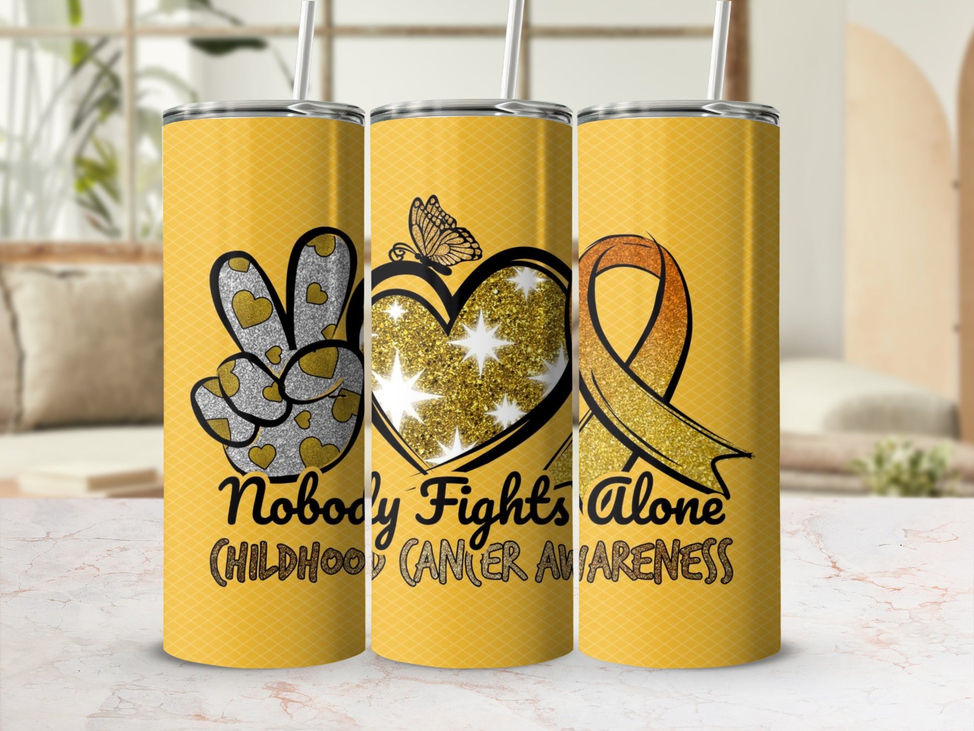 Childhood Cancer Awareness Nobody Fights Alone Tumbler