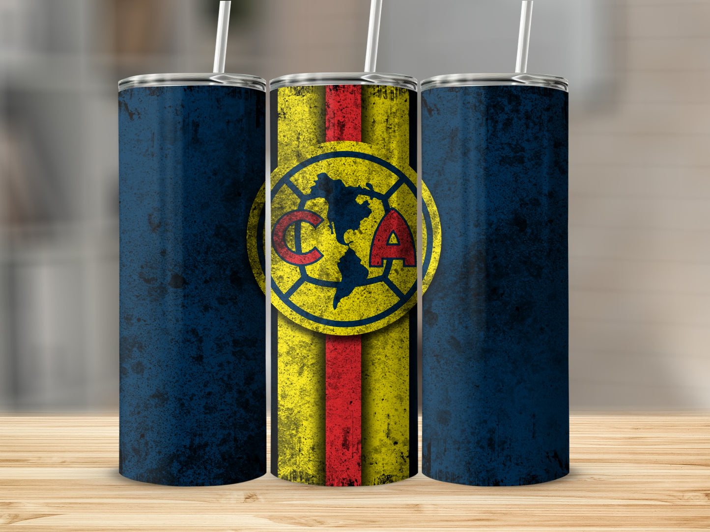 Bold Blue and Yellow Design Insulated Tumbler