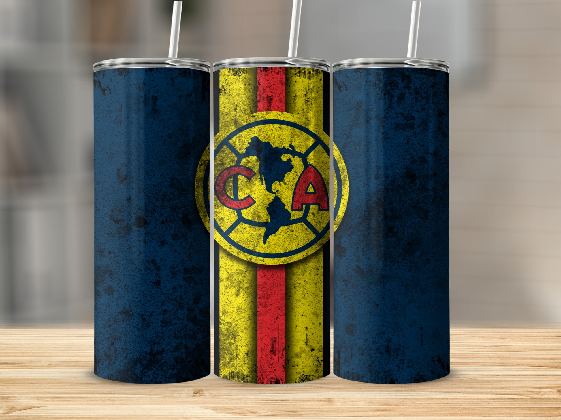 Bold Blue and Yellow Design Insulated Tumbler