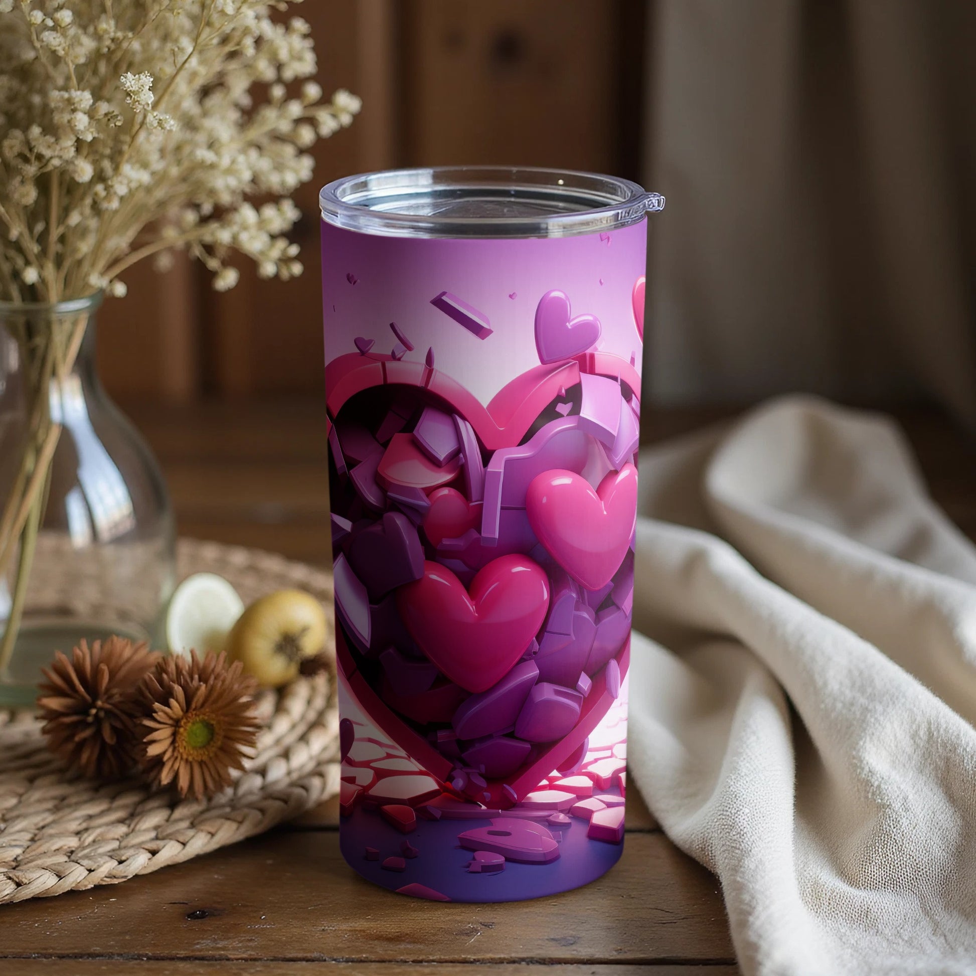 Heart Explosion Pattern Tumbler Perfect for Gifting
