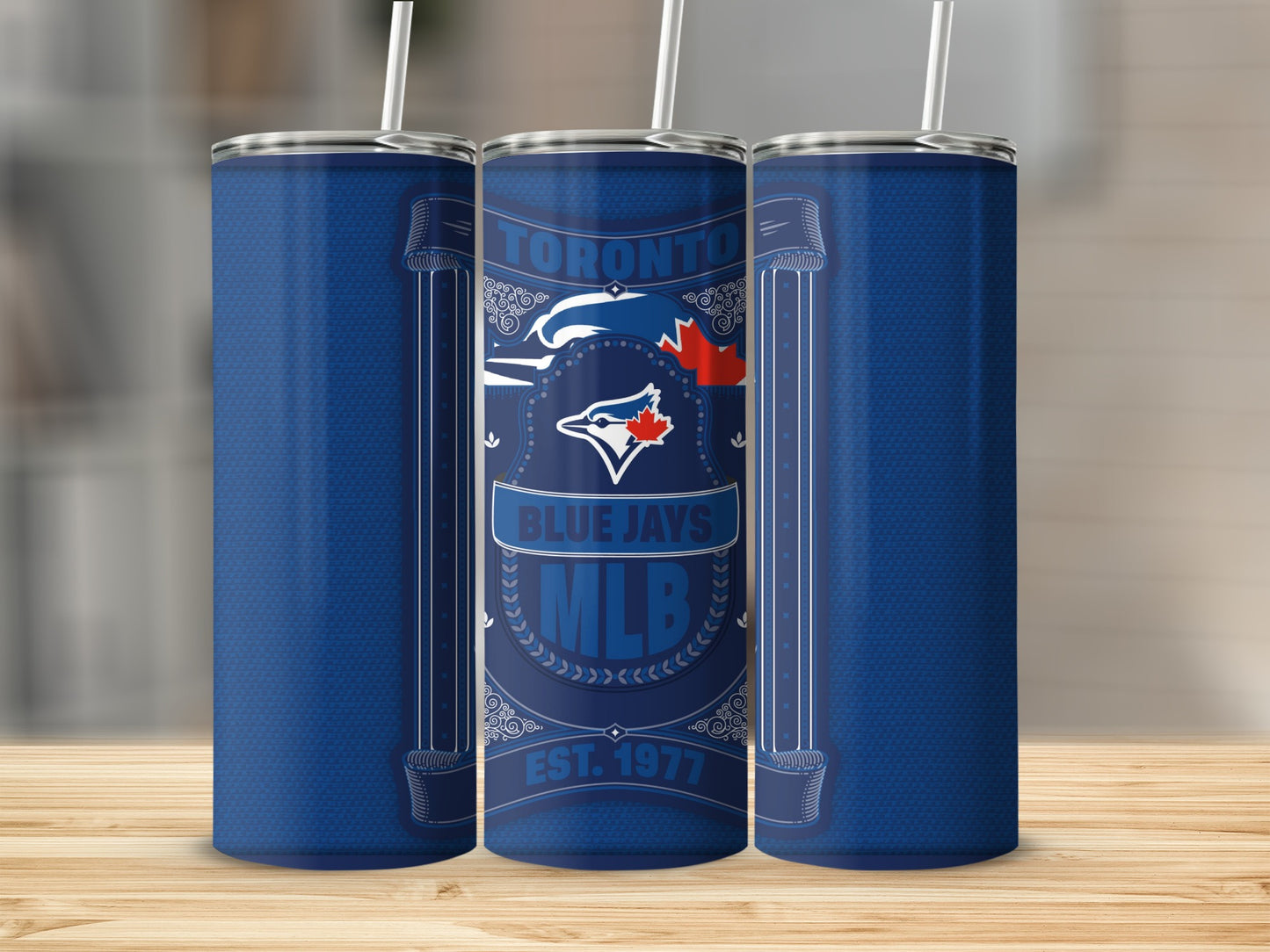 Toronto Blue Jays MLB EST 1977 Label Design Tumbler
