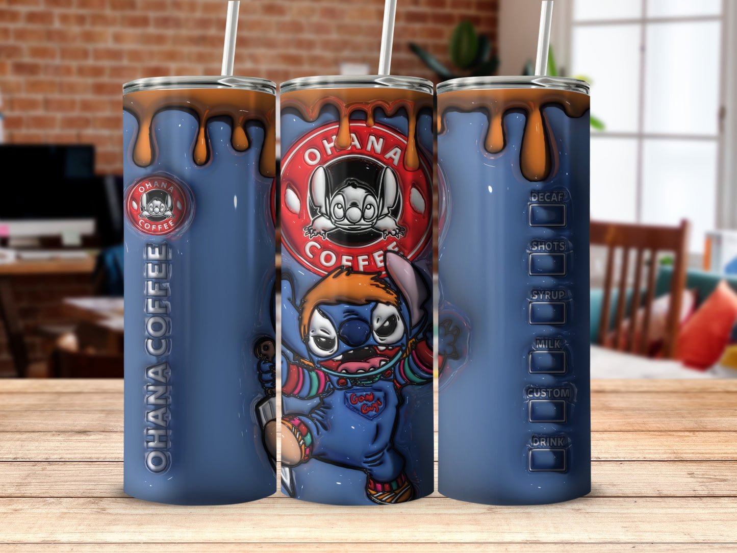 Lilo and Stitch Themed Ohana Coffee Tumbler