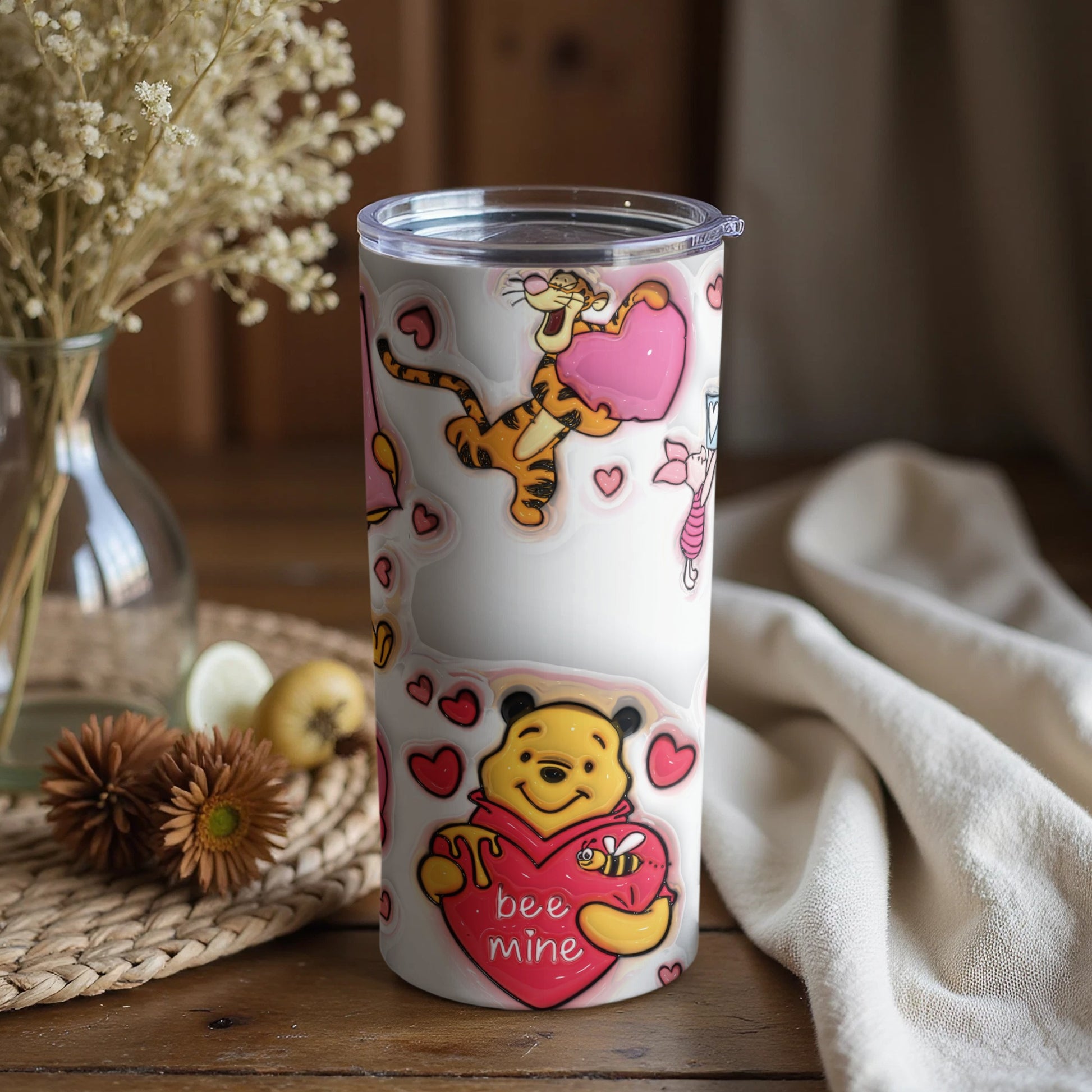 Winnie the Pooh and Tigger Valentine's Day Tumbler