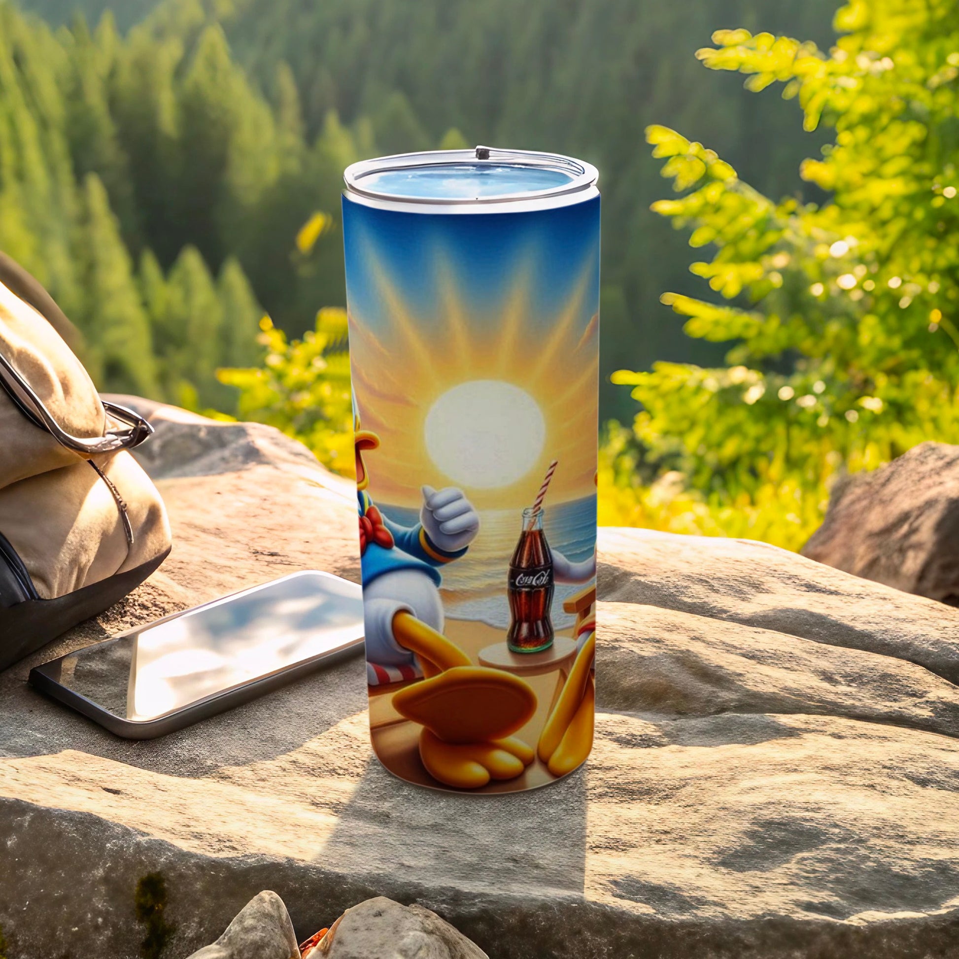 Donald Enjoying Coke by Sunset Travel Tumbler