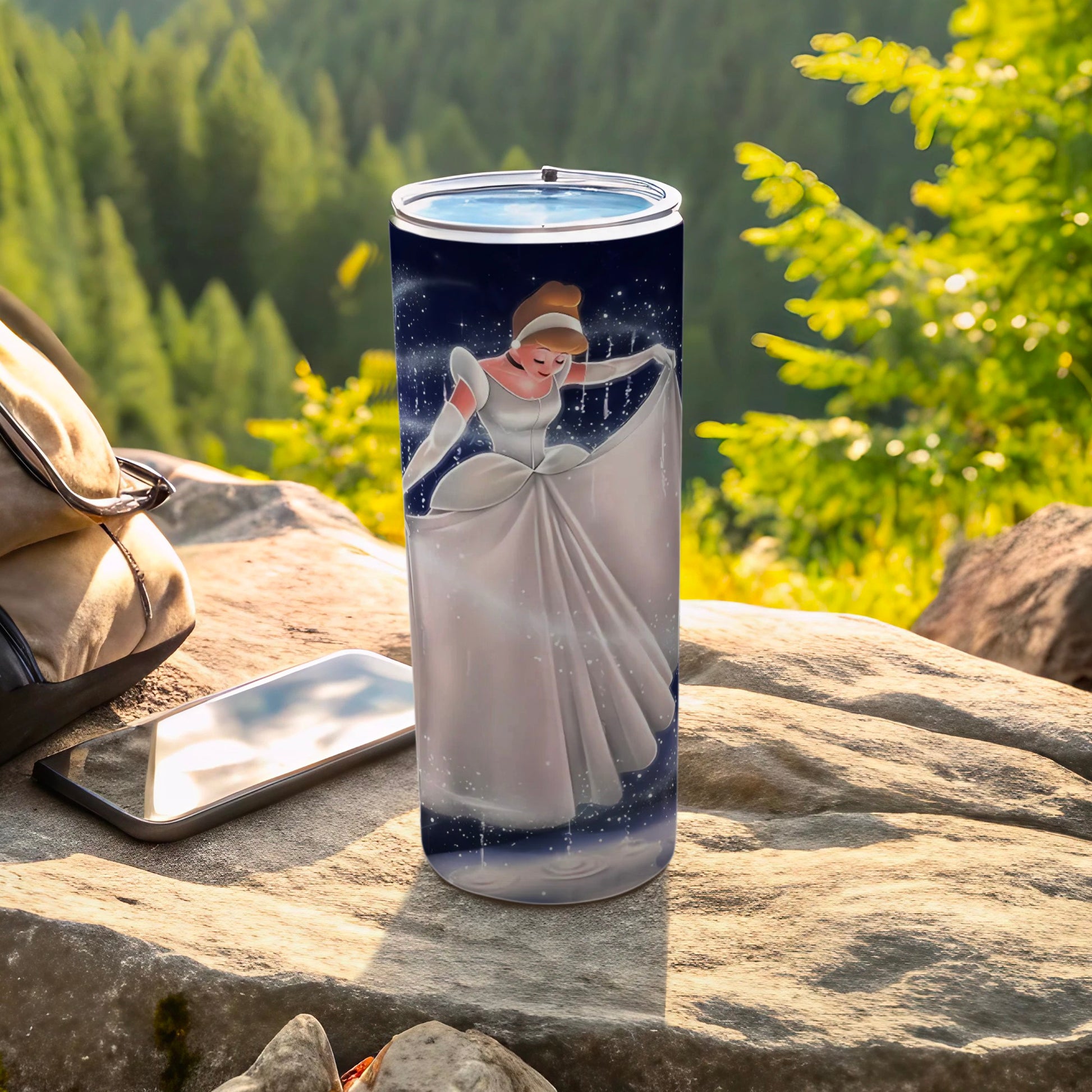 Enchanting Princess in White Gown Outdoor Tumbler