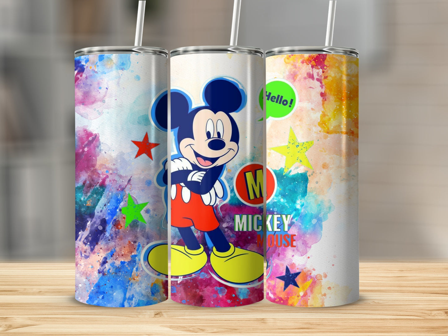 Mickey Mouse Colorful Starburst Design Tumbler