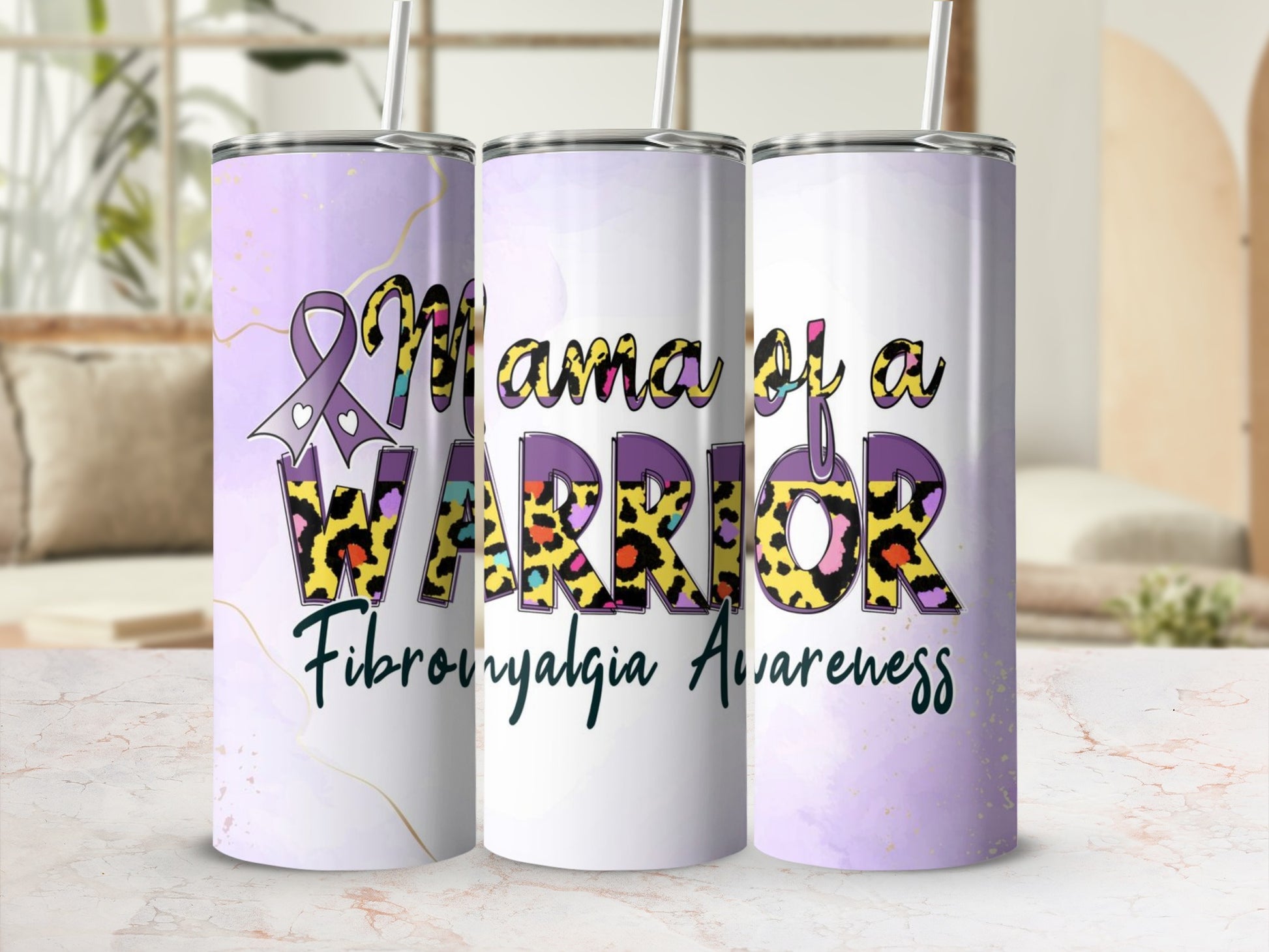 Mama of a Warrior Fibromyalgia Awareness Tumbler