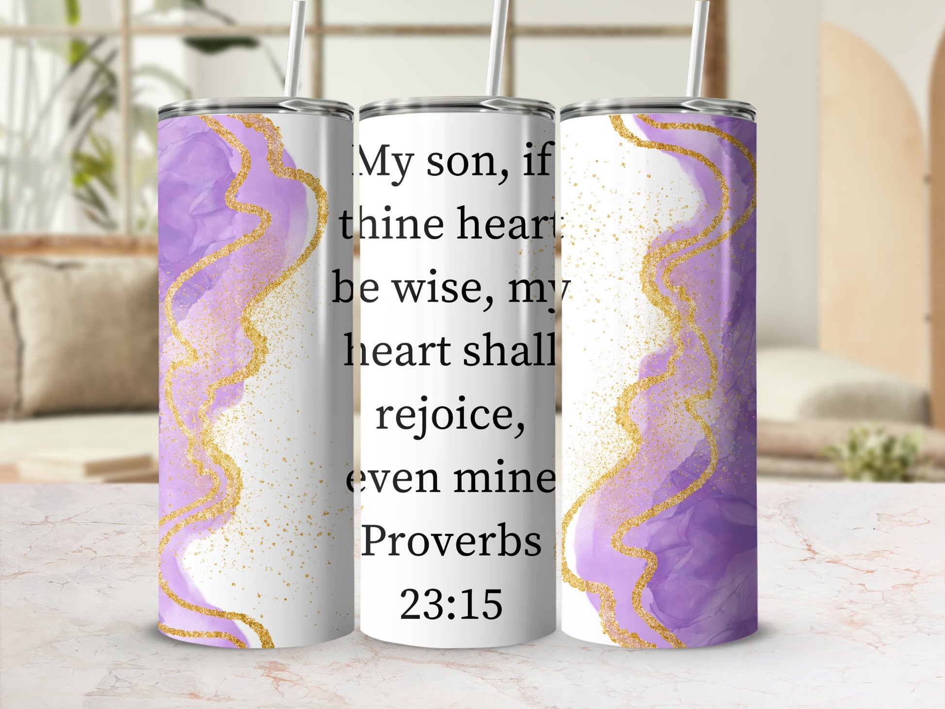 Proverbs 23:15 Inspirational Tumbler Product