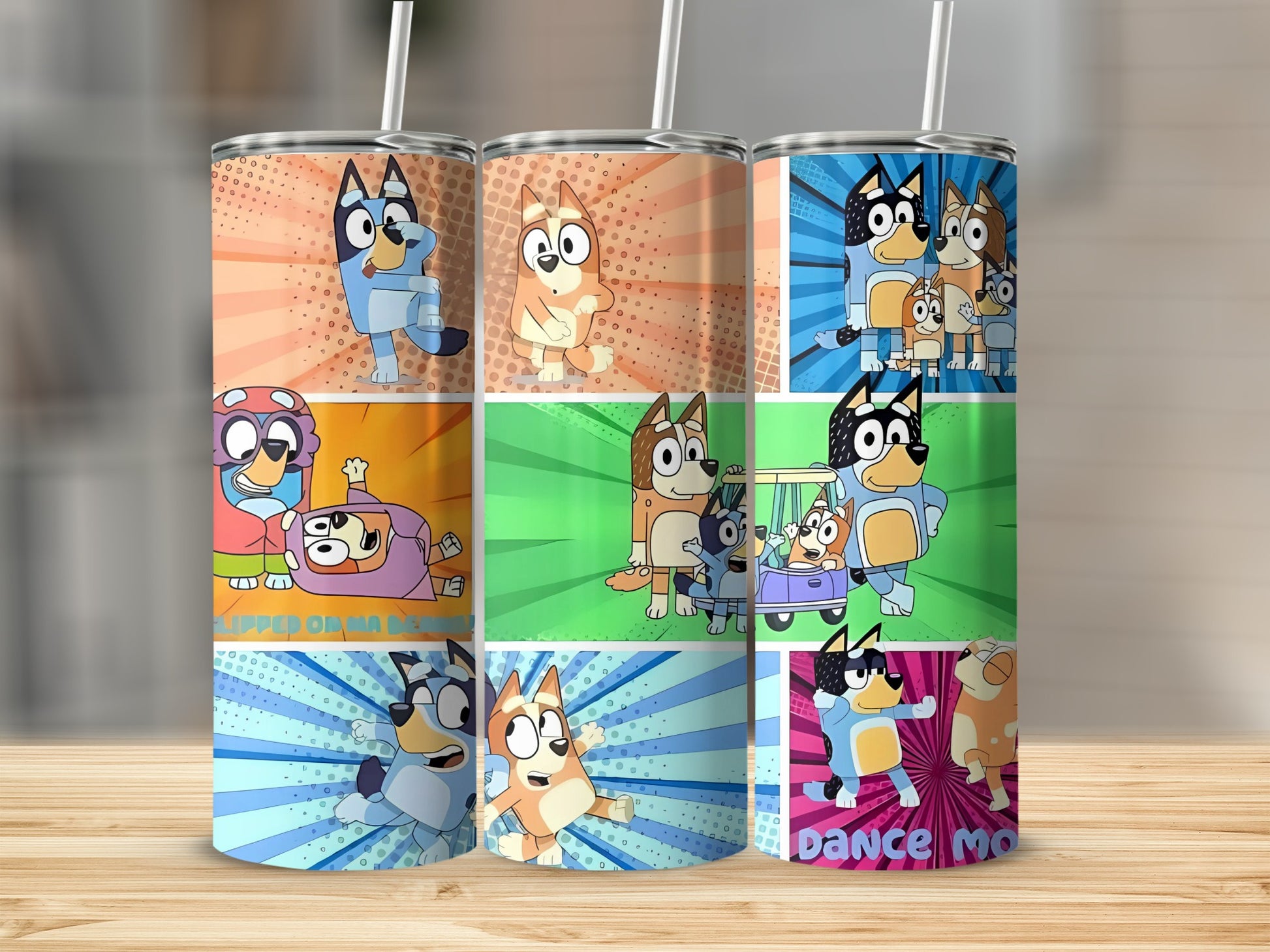 Colorful Cartoon Character Art Tumbler for Kids Drink