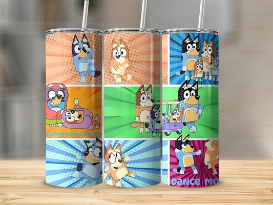 Colorful Cartoon Character Art Tumbler for Kids Drink