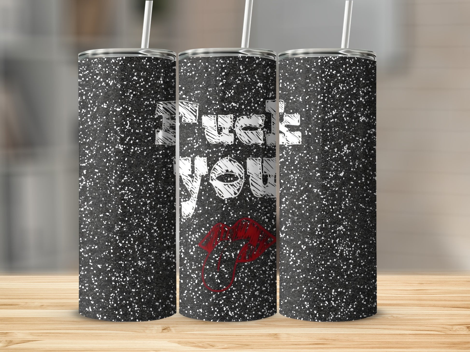 Black and White Speckled Insulated Tumbler