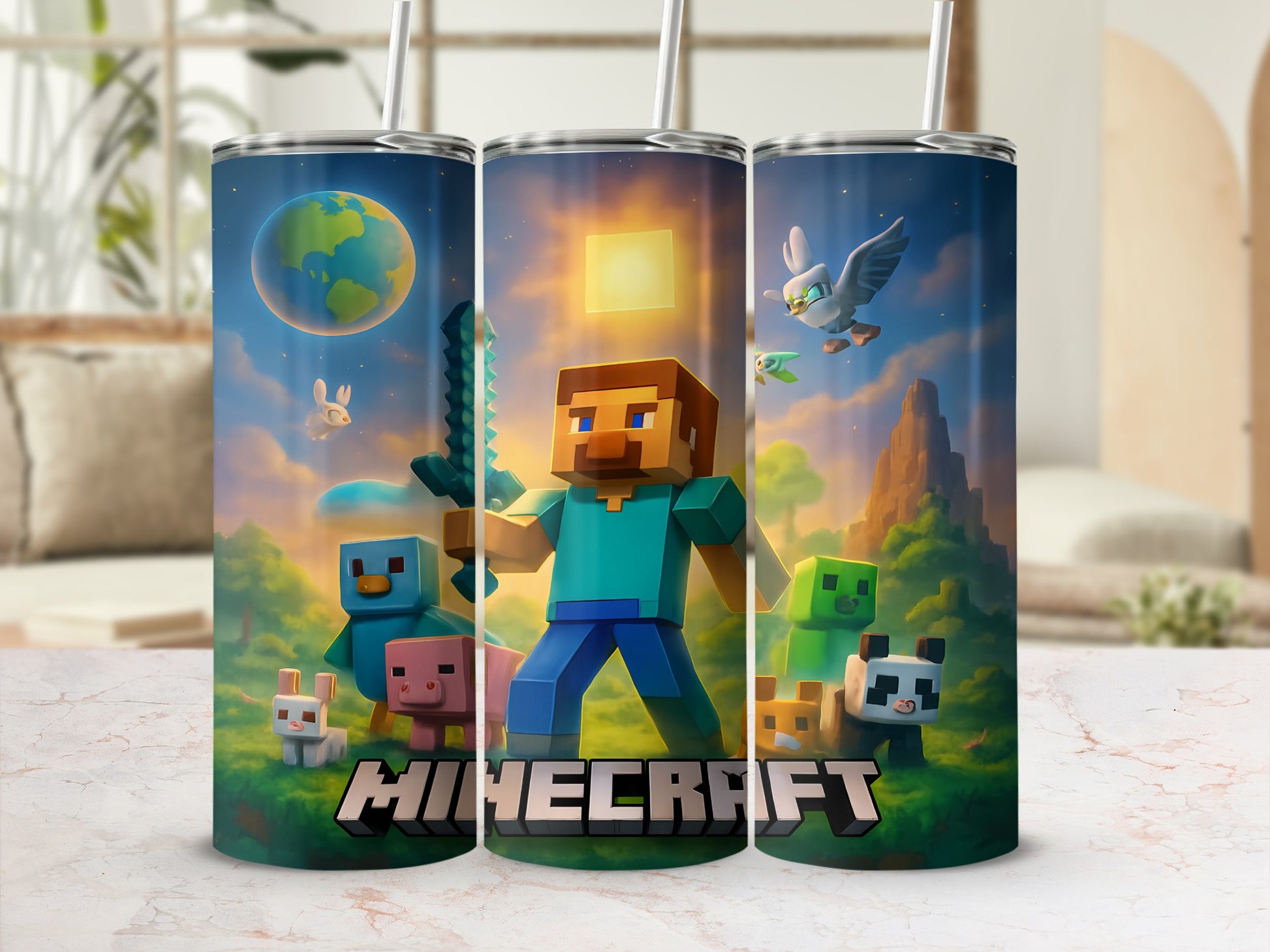 Minecraft Themed Adventure Stainless Steel Tumbler