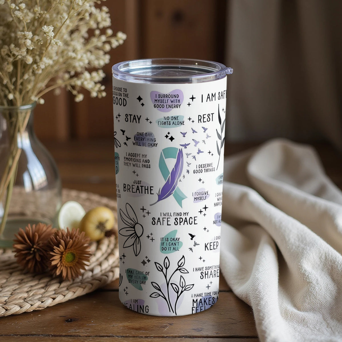 Motivational Quotes Decorated Travel Mug for Daily Inspiration