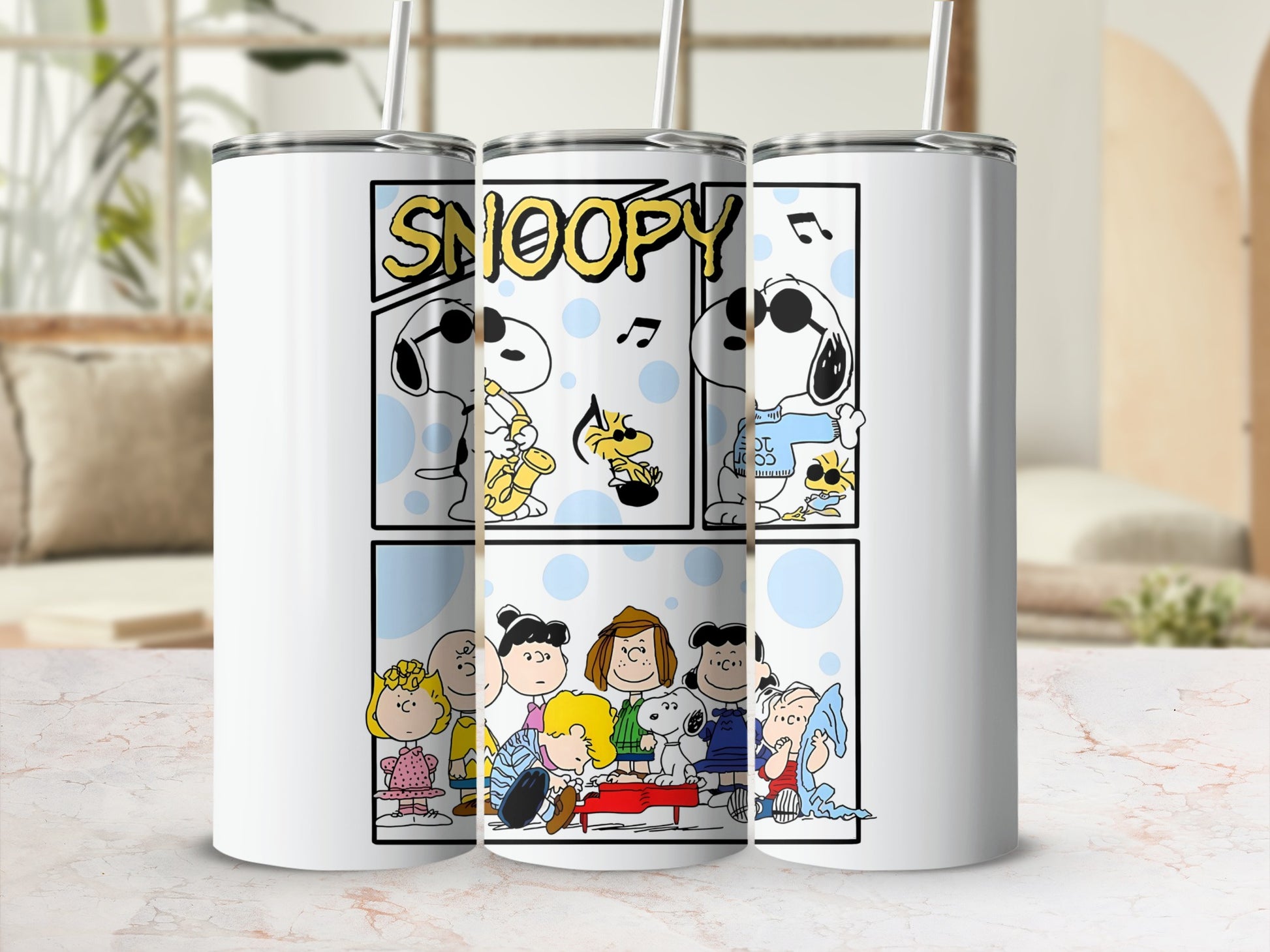 Snoopy and Friends Comic Strip Design Tumbler