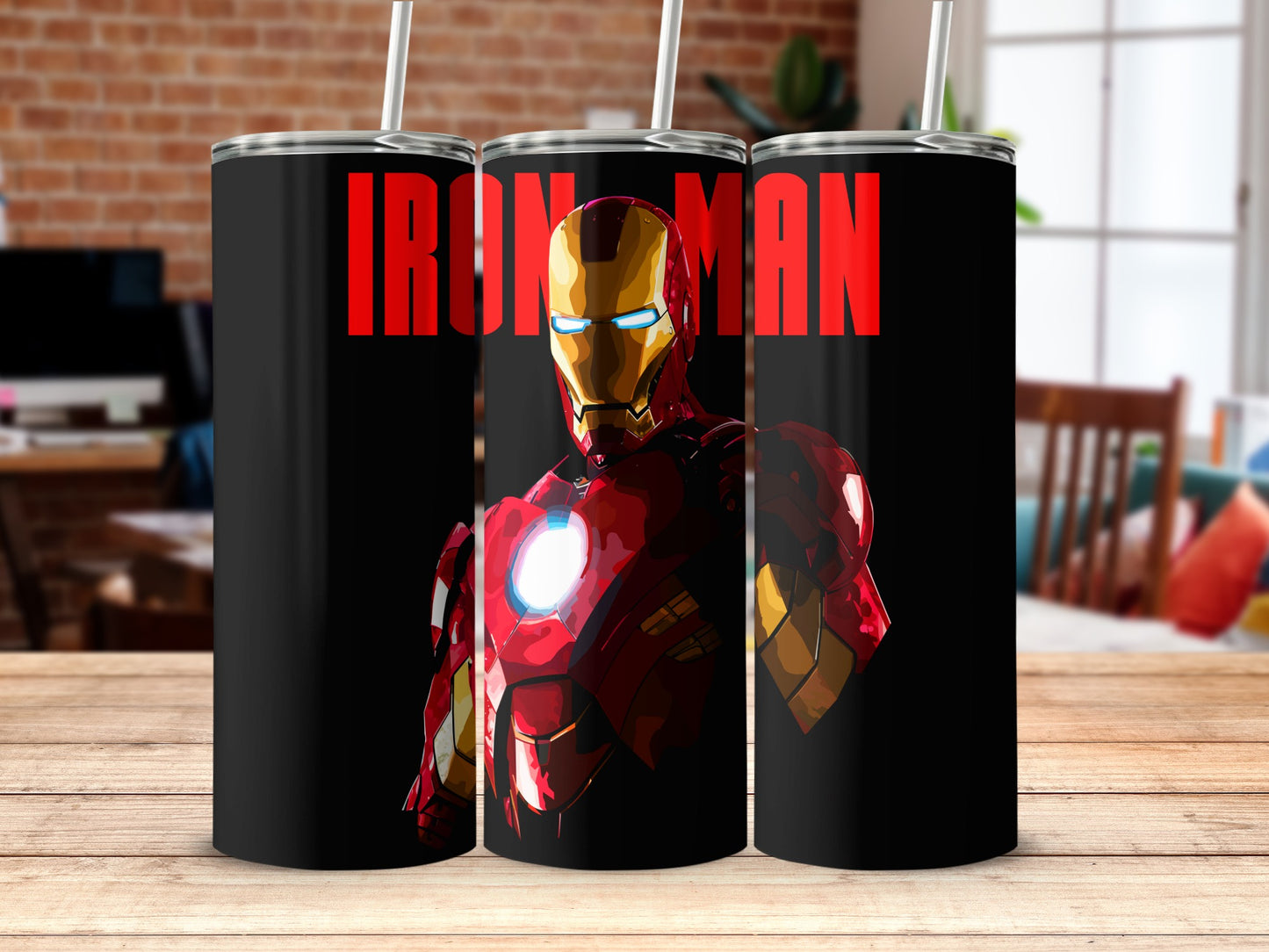IRON MAN Classic Character Art Black Tumbler product type
