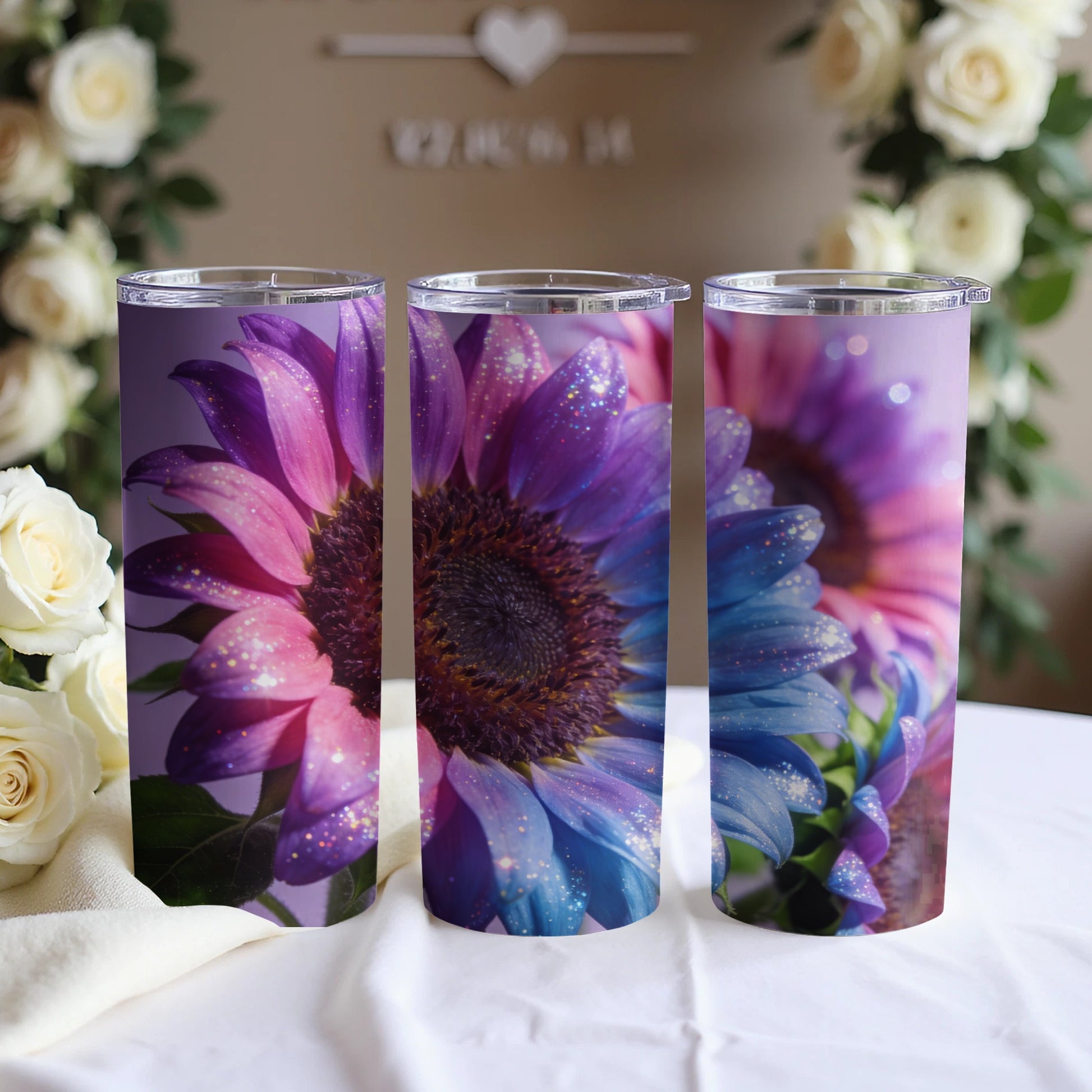 Sparkling Colorful Floral Design Tumblers product type