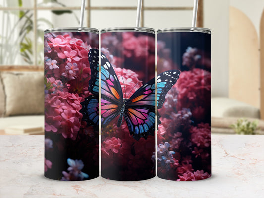 Elegant Butterfly Pink Flower Garden Design Tumbler product type