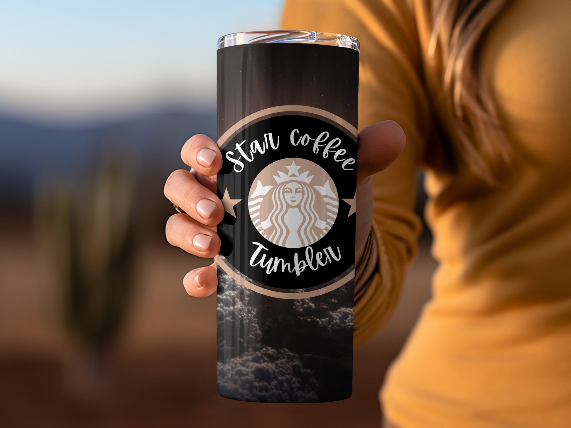 Star Coffee Tumbler Travel Mug Custom Drinkware Accessory